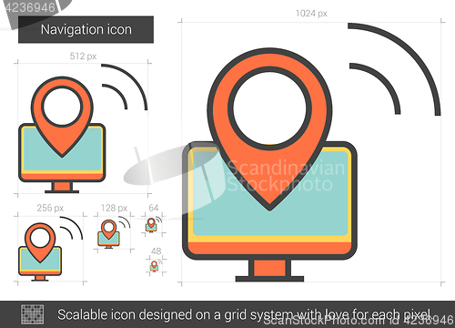 Image of Navigation line icon.