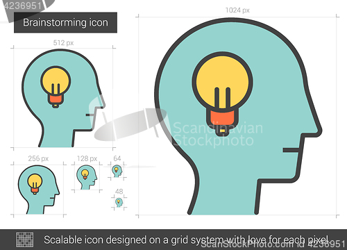 Image of Brainstorming line icon.
