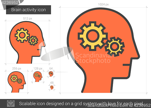 Image of Brain activity line icon.