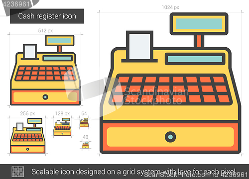 Image of Cash register line icon.