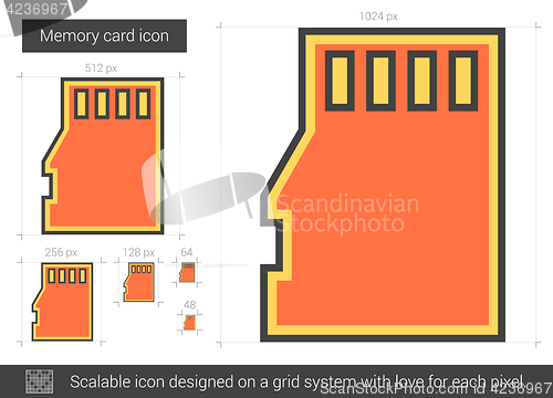 Image of Memory card line icon.