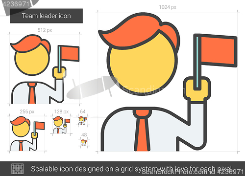 Image of Team leader line icon.