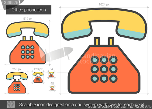 Image of Office phone line icon.