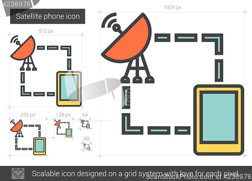 Image of Satellite phone line icon.