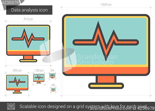 Image of Data analysis line icon.