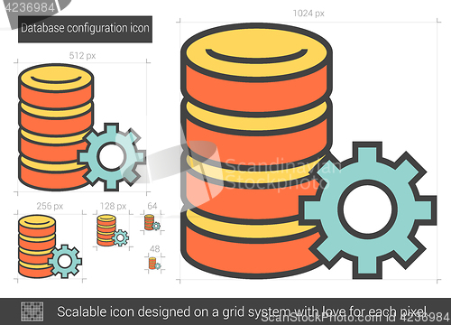 Image of Database configuration line icon.