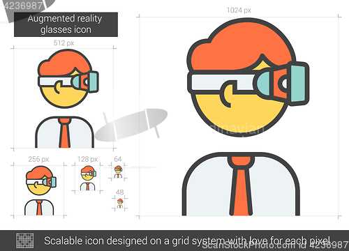 Image of Augmented reality glasses line icon.
