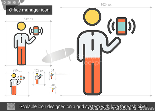 Image of Office manager line icon.