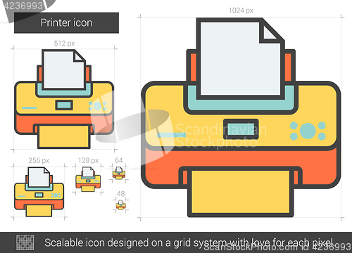 Image of Printer line icon.