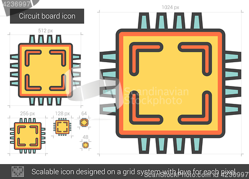 Image of Circuit board line icon.