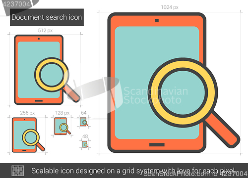 Image of Document search line icon.