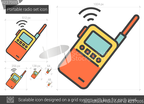 Image of Portable radio set line icon.