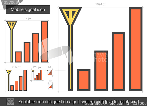 Image of Mobile signal line icon.