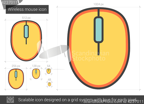 Image of Wireless mouse line icon.