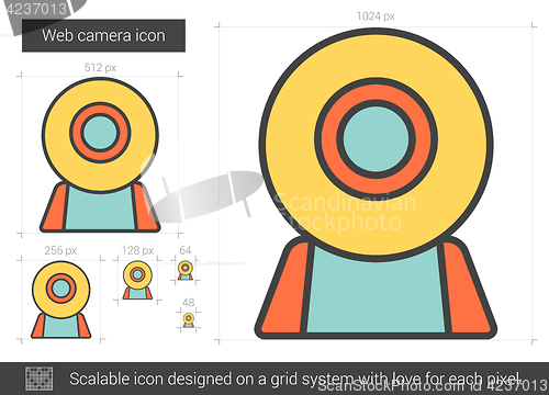 Image of Web camera line icon.