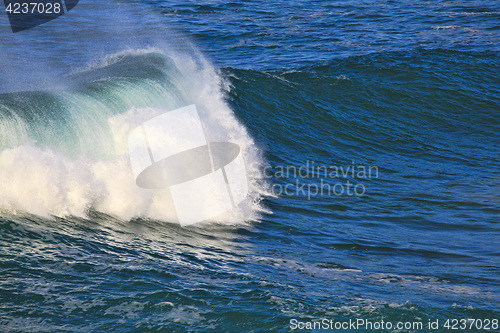 Image of Sea surf great wave break on coastline