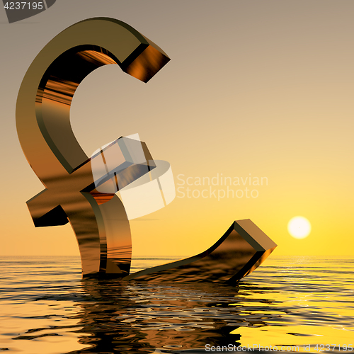 Image of Pound Sinking In The Ocean Showing Depression Recession And Econ