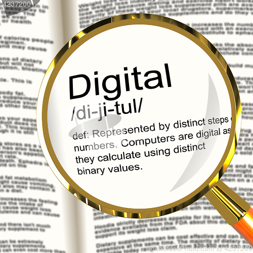 Image of Digital Definition Magnifier Showing Binary Values Used In Compu