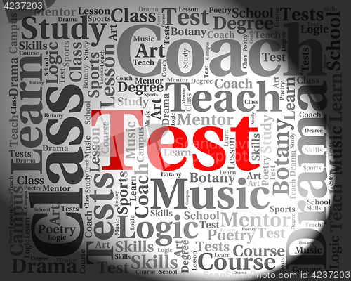 Image of Test Word Shows Exams Assessment And Assess