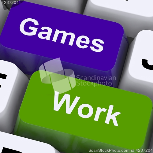Image of Games Work Keys Show Working or Playing Time Management