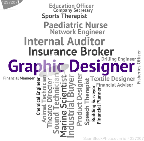 Image of Graphic Designer Represents Words Jobs And Designing