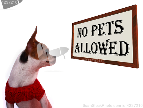 Image of No Pets Allowed Sign Showing Unauthorized Forbidden Zone