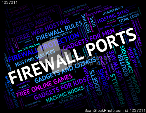 Image of Firewall Ports Represents Protection Words And Text