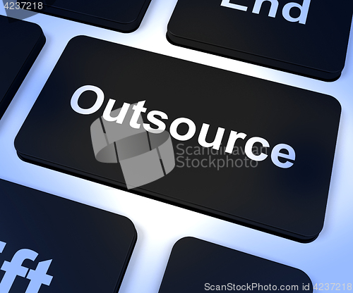 Image of Outsource Key Showing Subcontracting And Freelance