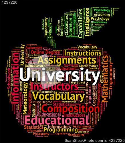 Image of University Word Represents Educational Establishment And Academy