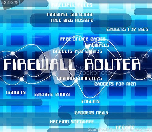 Image of Firewall Router Represents Protect Safety And Networked
