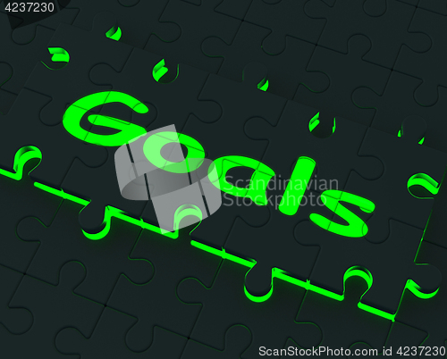 Image of Goals Puzzle Showing Aspirations And Objectives