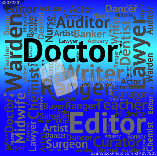 Image of Doctor Job Means Word Professor And Hiring