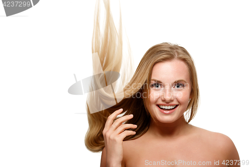 Image of Beautiful woman with developing