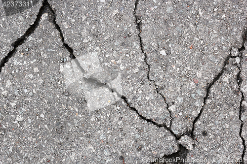 Image of cracks in the asphalt