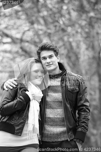 Image of Happy young Couple in Autumn Park