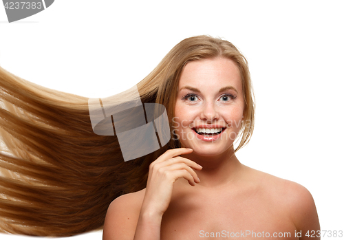 Image of Beautiful model with developing hair