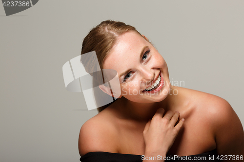 Image of Beautiful girl with bare shoulders