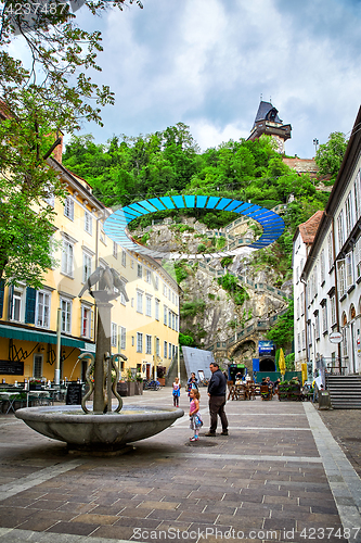 Image of View of the Schlossbergplatz square, Graz