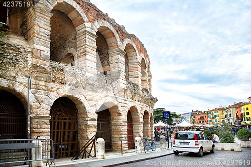 Image of  view of Arena di Verona ancient Roman Amphitheater