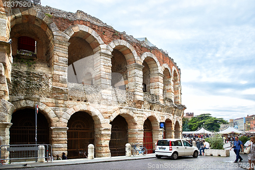 Image of  view of Arena di Verona ancient Roman Amphitheater