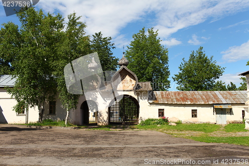 Image of courtyard of an Orthodox monastery