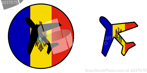 Image of Nation flag - Airplane isolated - Moldova