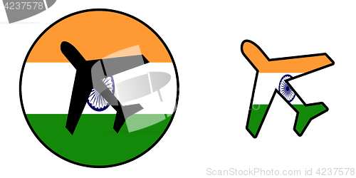 Image of Nation flag - Airplane isolated - India