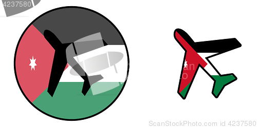 Image of Nation flag - Airplane isolated - Jordan