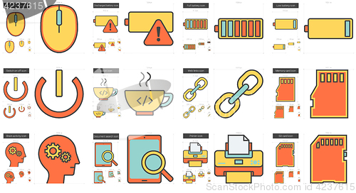 Image of Technology line icon set.