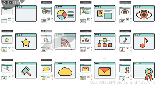 Image of Application line icon set.