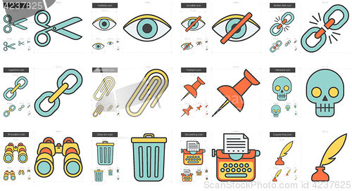 Image of Content Edition line icon set.