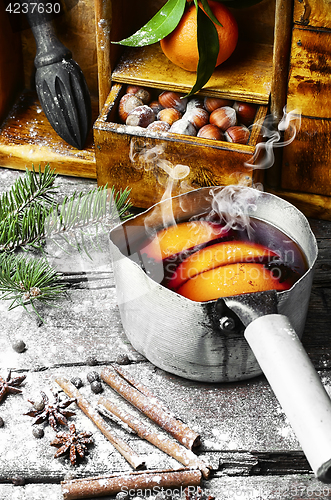 Image of Hot wine with oranges