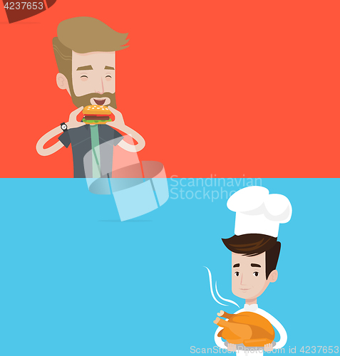 Image of Two food and drink banners with space for text.