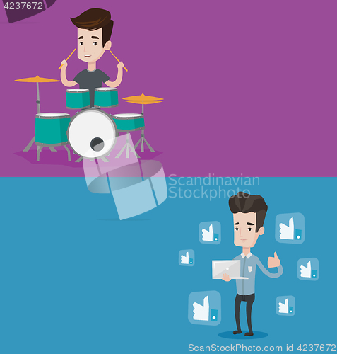 Image of Two media banners with space for text.